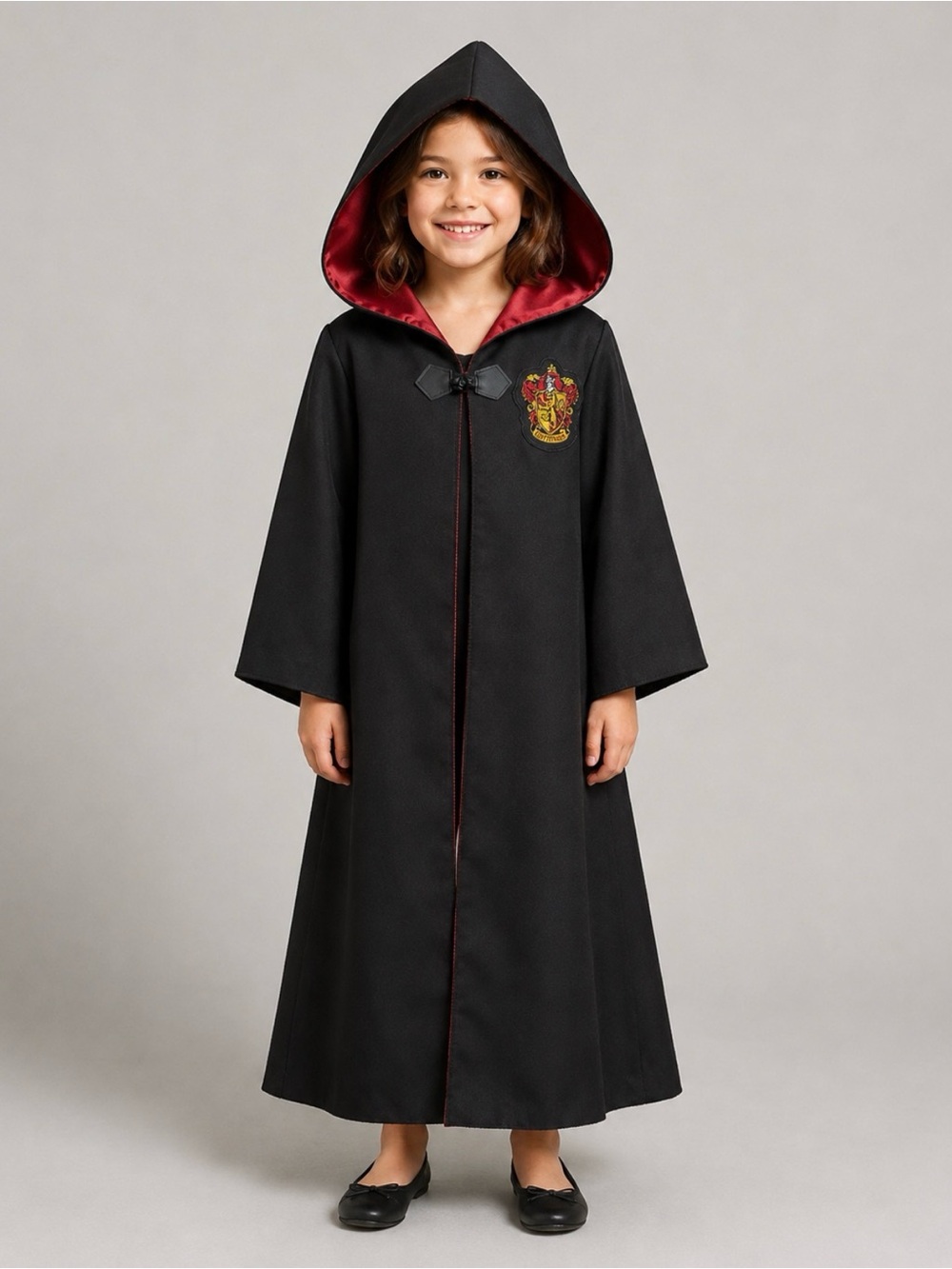 🎃 Warner Bros. Black and Red Hooded Gryffindor Kids Costume Robe